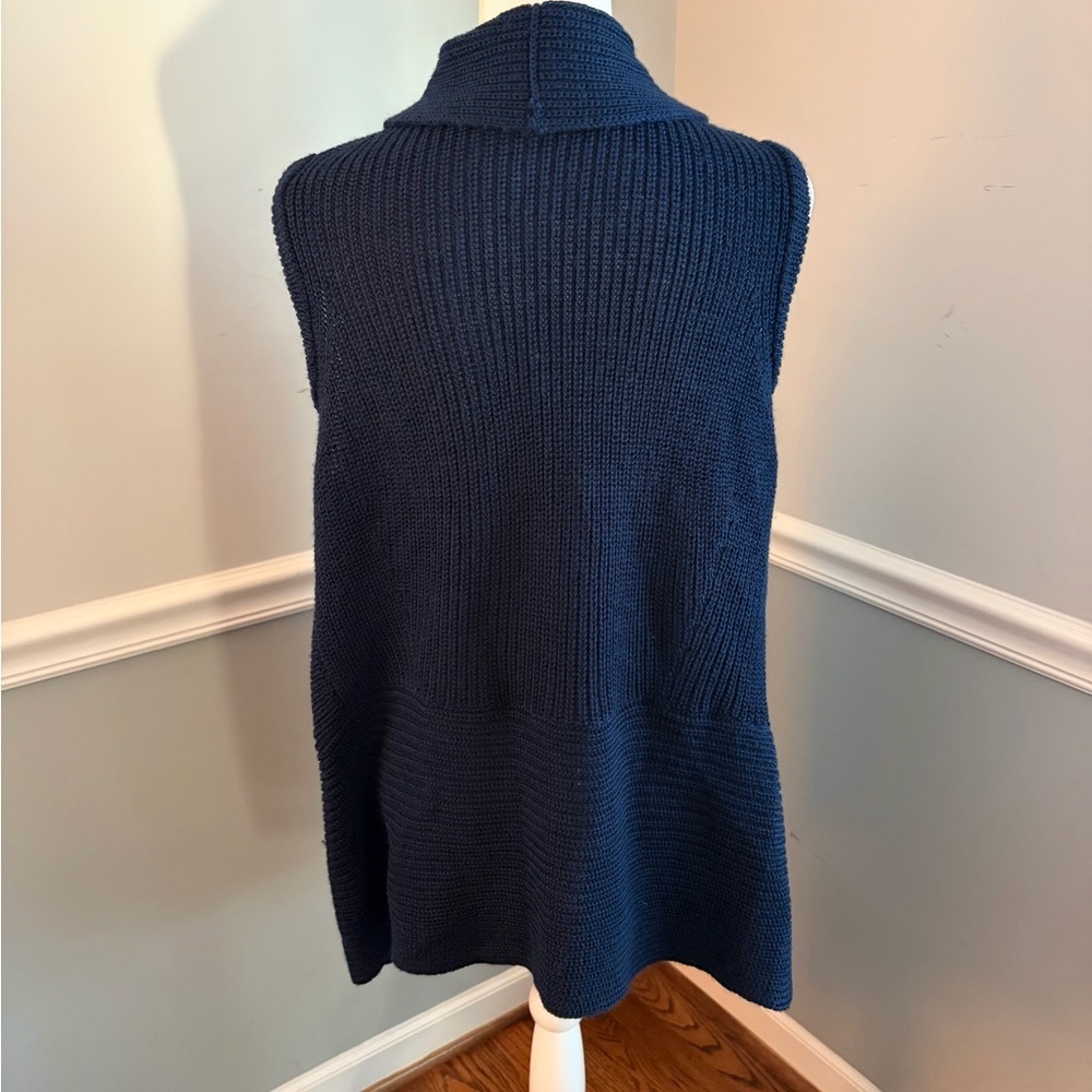 Chico’s Johanna Navy Sleeveless Sweater Vest Open Front Wool Blend Size 3 NWT - Picture 4 of 10